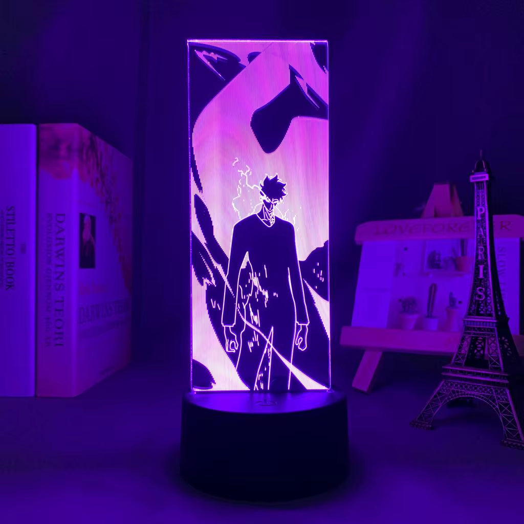 Anime Led Light Solo Leveling Acrylic Glowing Stand Sung Jin Woo Action Figure for Kids Boys Bedroom Decor Manga Gifts