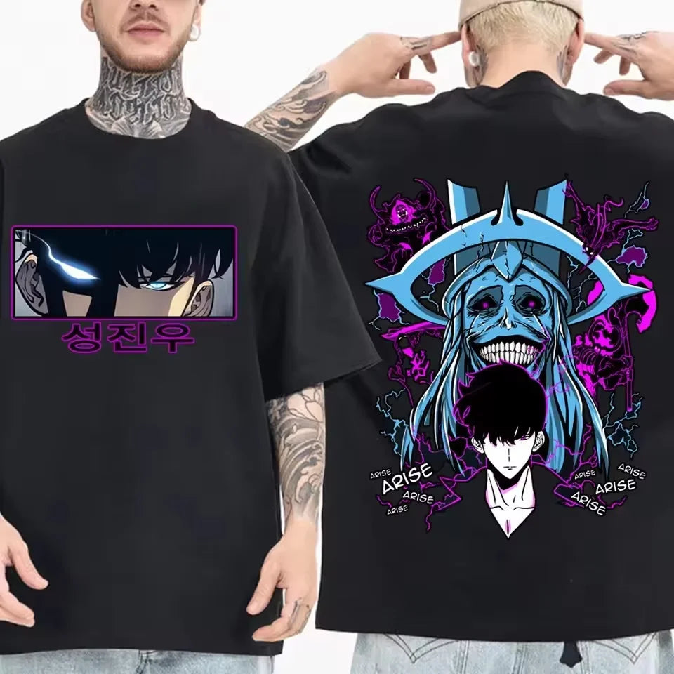 Anime Solo Leveling Sung Jinwoo T-Shirts